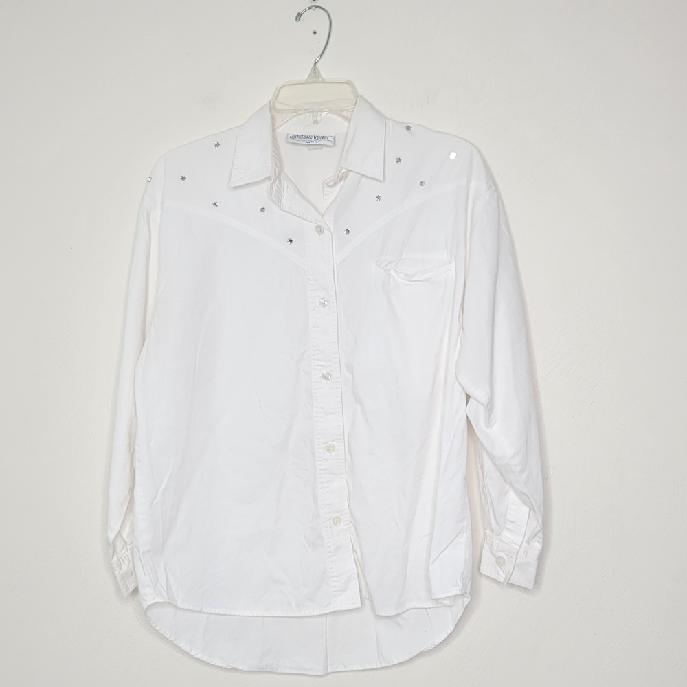 Vintage Jordache Western Rodeo Bling Button Down Size Medium